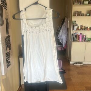 White Lace Detail Women's Top